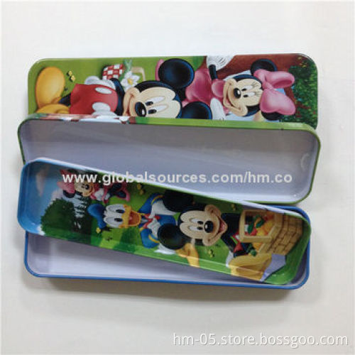 Tin pencil packaging box, glossy/matte lamination, customized sizes, colors and logos are accepted